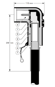 Nexans EUROMOLD 200LR Separable Elbow Connector 2 Nexans EUROMOLD 200LR Separable Elbow Connector Technical Drawing