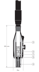 Nexans Euromold 151SP Straight Plug 2 Nexans Euromold 151SP Straight Plug Technical Drawing