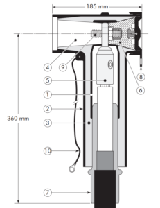 Nexans Euromold 484TB Separable Tee Connector Technical Drawing Image
