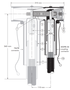 Nexans Euromold 800PB-58 Coupling Connector 2 Nexans Euromold 800PB 58 Coupling Connector Technical Drawing Image