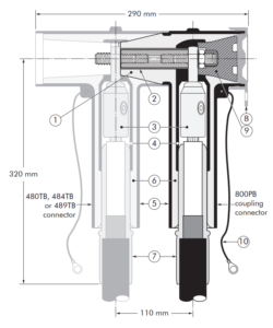 Nexans Euromold 800PB Coupling Connector Technical Drawing Image