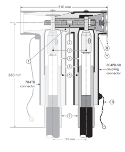 Nexans Euromold 804PB-58 Coupling Connector 2 Nexans Euromold 804PB 58 Coupling Connector Technical Drawing Image