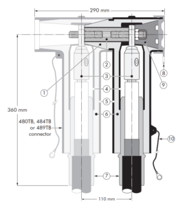 Nexans Euromold 804PB Coupling Connector Technical Drawing Image