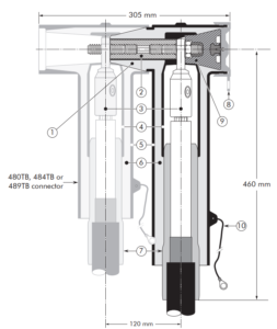 Nexans Euromold 809PB Coupling Connector Technical Drawing Image