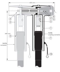 Nexans Euromold 909PB Coupling Connector 2 Nexans Euromold 909PB Coupling Connector Technical Drawing Image
