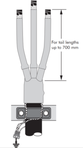 Nexans Euromold Three Core Heat Shrink Breakout Kit Technical Drawing Image