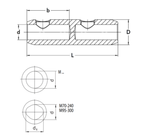 Nexans GPH Mechanical Connectors M Series Technical Drawing Image